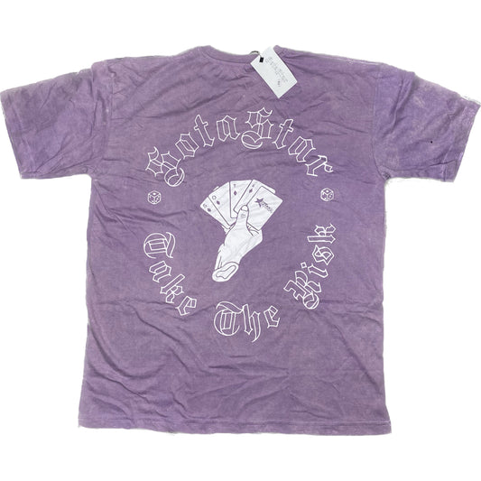 “Take The Risk” Acid Washed Shirt (Lavender)